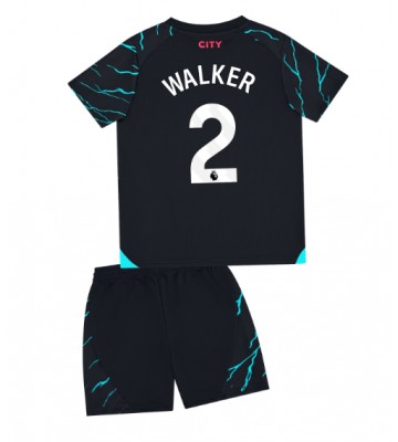 Maillot de foot Manchester City Kyle Walker #2 Troisième enfant 2023-24 Manches Courte (+ pantalon court)